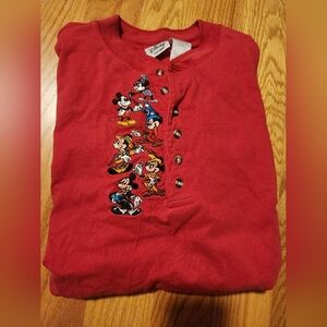 VtgThe Disney Store Mickey Mouse Red Long Sleeve Men's/ Women's Shirt Size Large